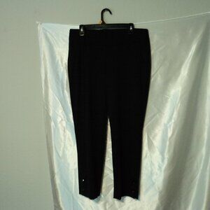Women's Chico's 'Perfect Strech' Pull On Black Pant W/Blue&Tan Spec Pattern
